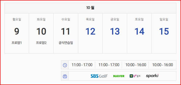 대회일정