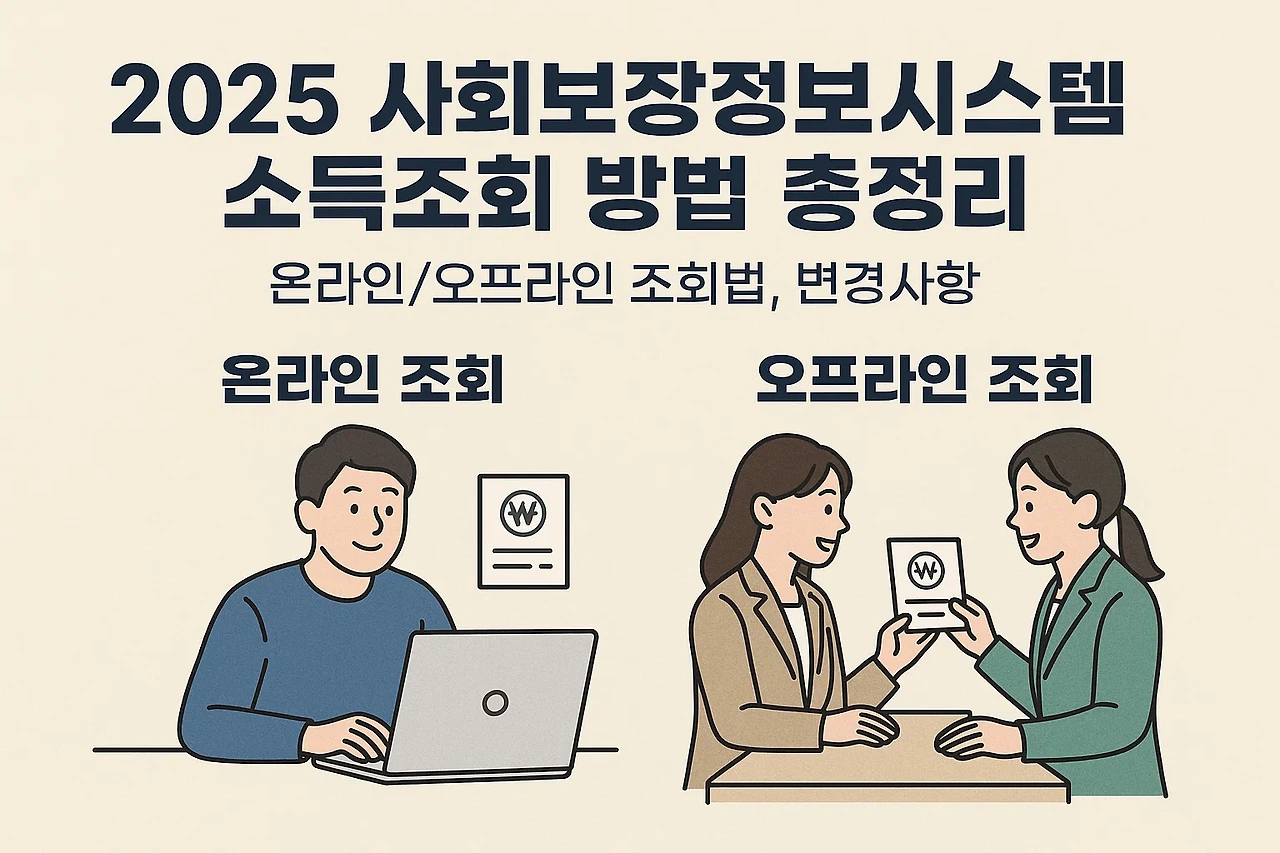 2025 사회보장정보시스템 소득조회 방법 총정리 - 온라인/오프라인 조회법, 변경사항 안내 이미지
