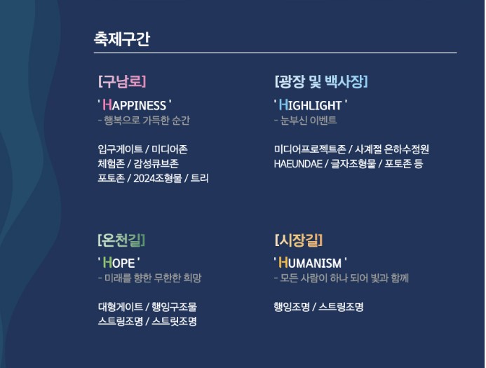 부산 해운대 빛축제 기본정보 프로그램 주차장 정보