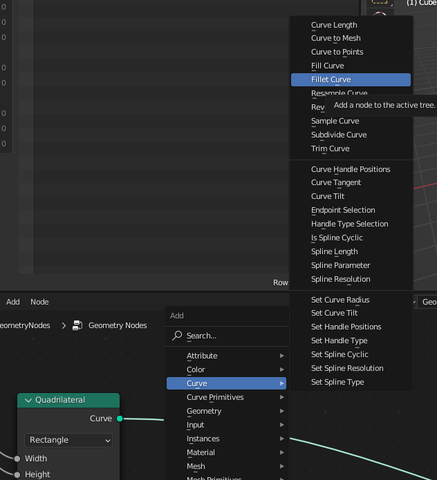 Fillet Curve를 추가