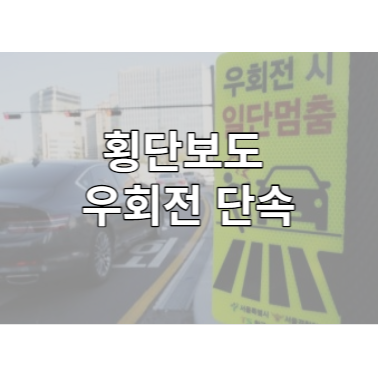  횡단보도 우회전 단속 총정리