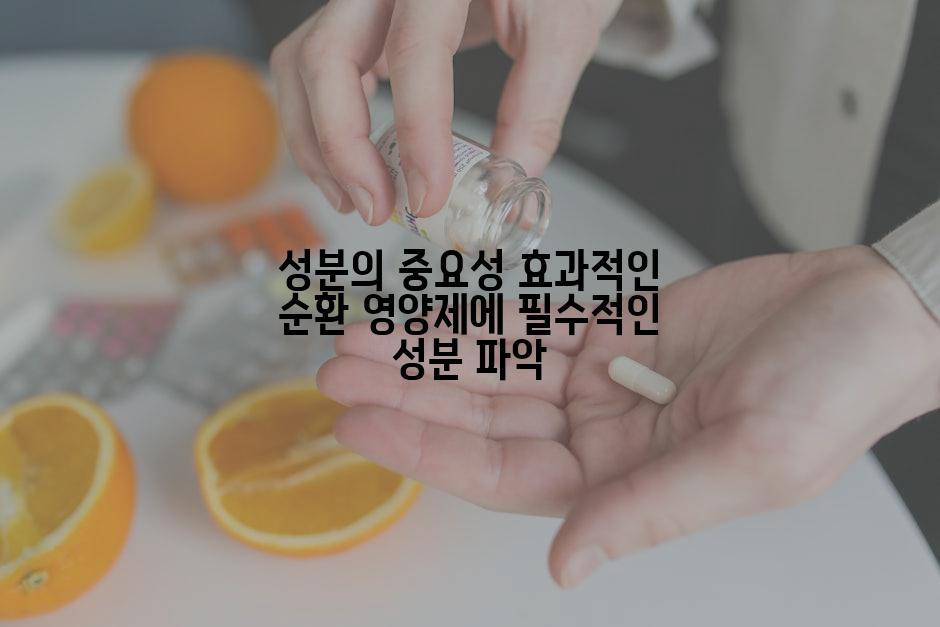 성분의 중요성 효과적인 순환 영양제에 필수적인 성분 파악