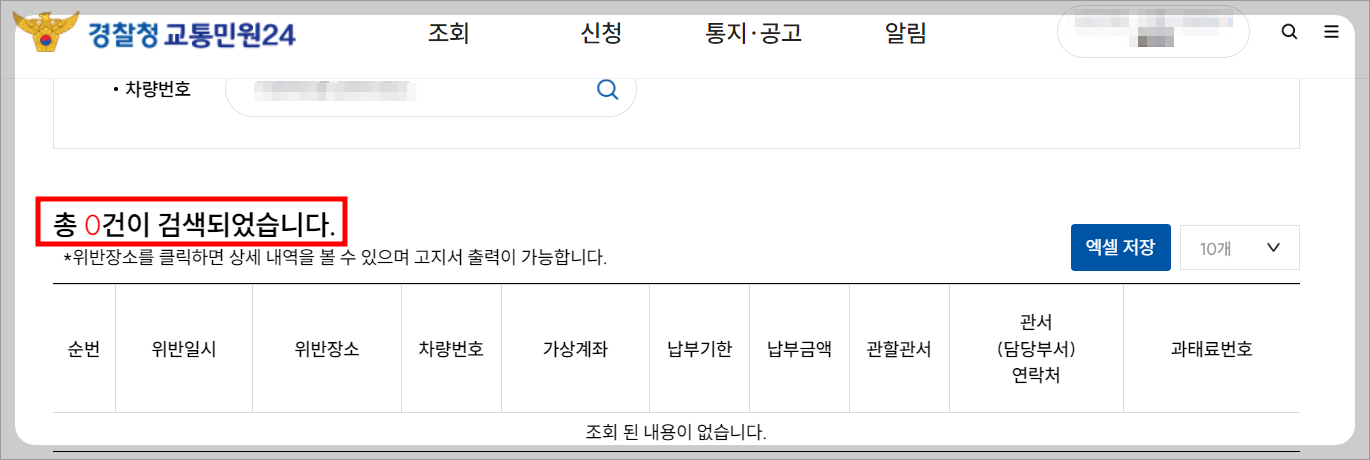 주정차 위반 과태료 조회 방법, 경찰청 교통민원24 홈페이지 활용