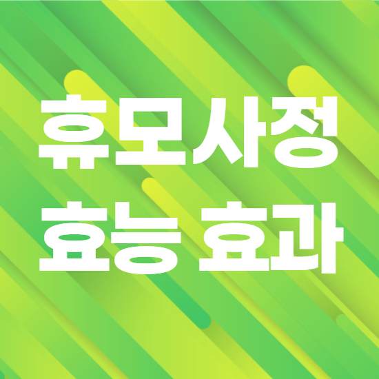  휴모사정 효과, 효능 제대로 알고 복용하자