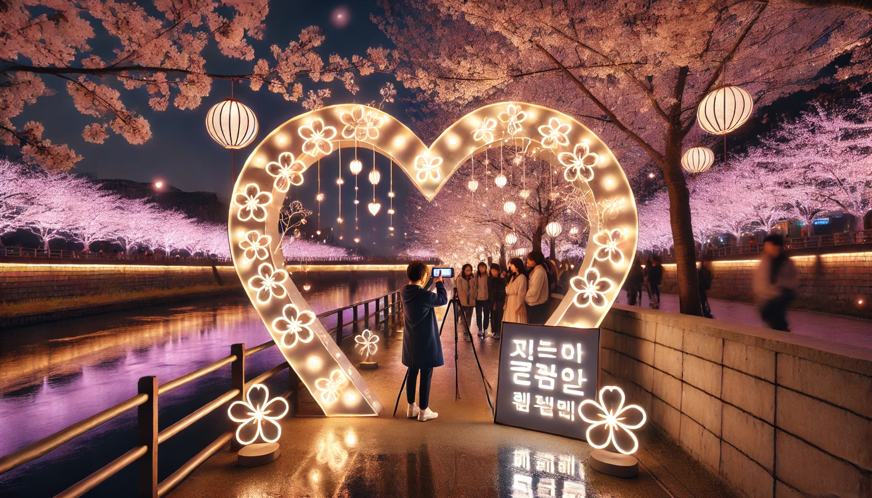 보은 벚꽃길 &ndash; 밤에도 빛나는 포토 스팟