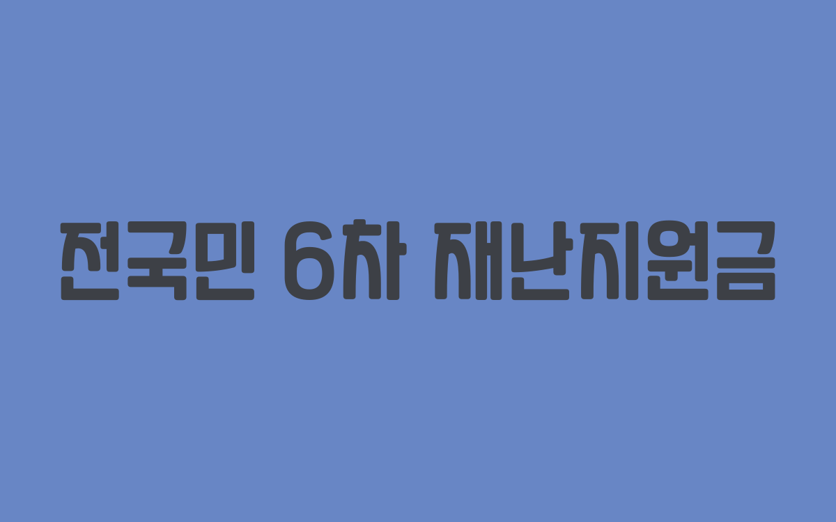  전국민 6차 재난지원금