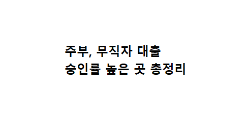  주부, 무직자대출 승인률 높은곳 1, 2금융권(비대면 비상금대출, 소액대출)