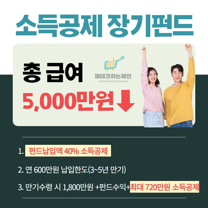 청년희망적금통장, 청년형 소득공제 장기펀드 4