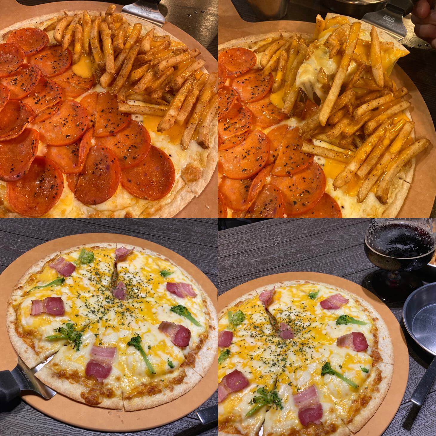 탄광맥주-피자-베이컨에그피자-페페로니감자튀김피자-맛집