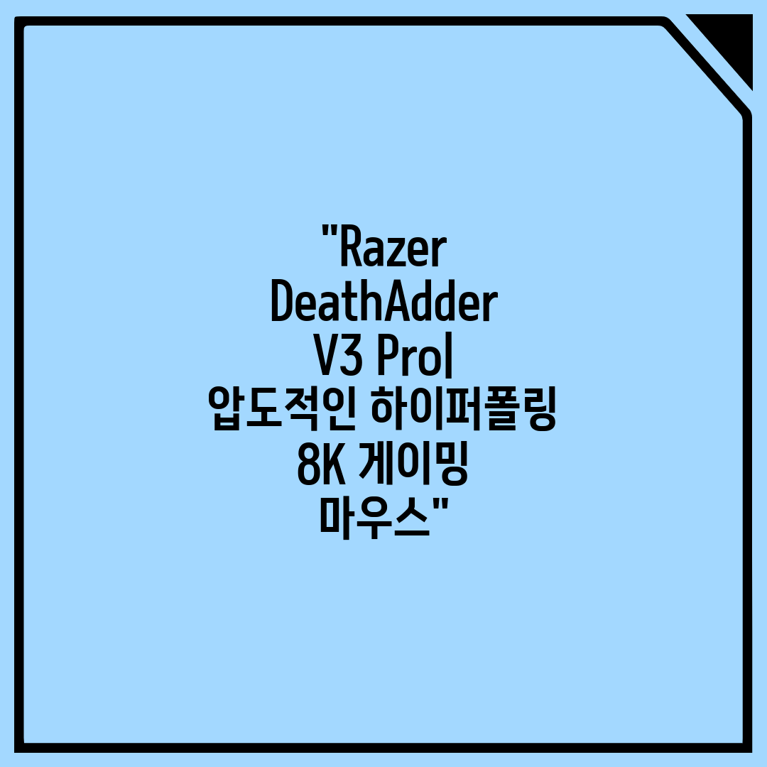 Razer DeathAdder V3 Pro 압도적인 하