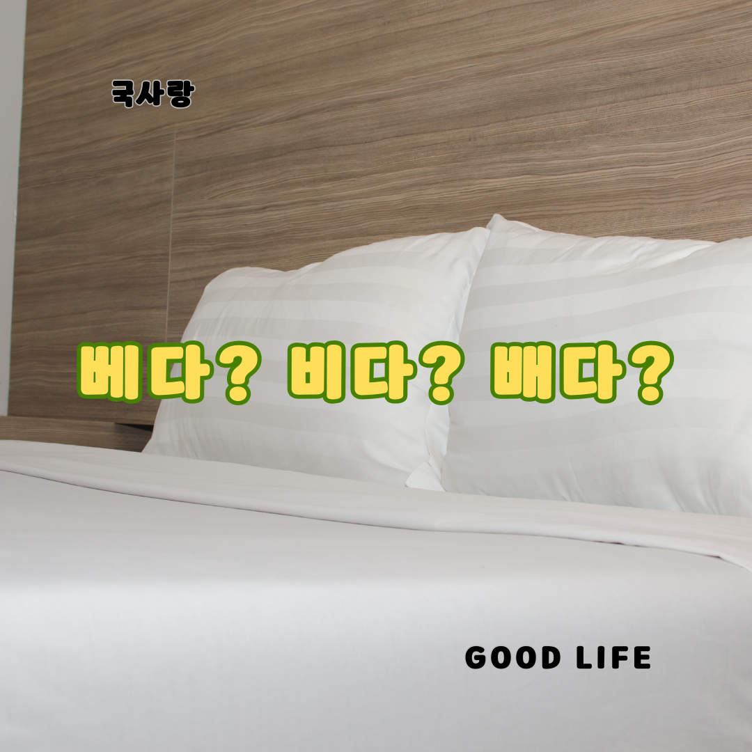 베개를 베다&#44; 비다&#44; 배다&#44; 바른 표현 찾기