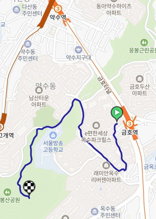 매봉산 공원 소요시간