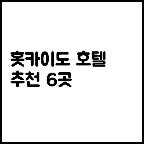 홋카이도 여행 숙소 고민 끝! 6곳의