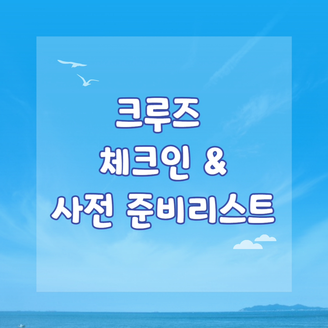 크루즈 체크인 &amp; 사전준비 리스트
