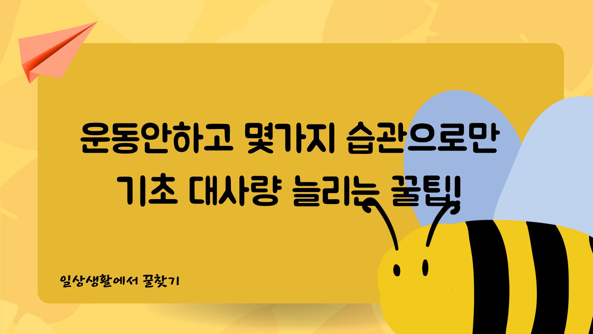  체중 관리의 비밀, 기초대사량 높이는 4가지 꿀팁!