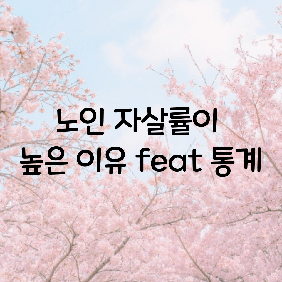  노인 자살률이 높은 이유, 우리나라(한국) 노인 자살률 통계