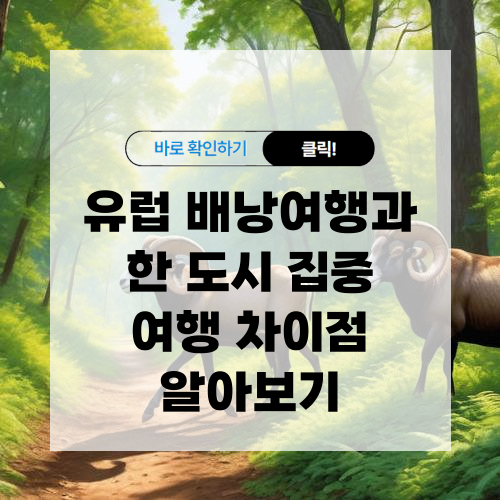 유럽 배낭여행과 한 도시 집중 여행 차이점 알아보기