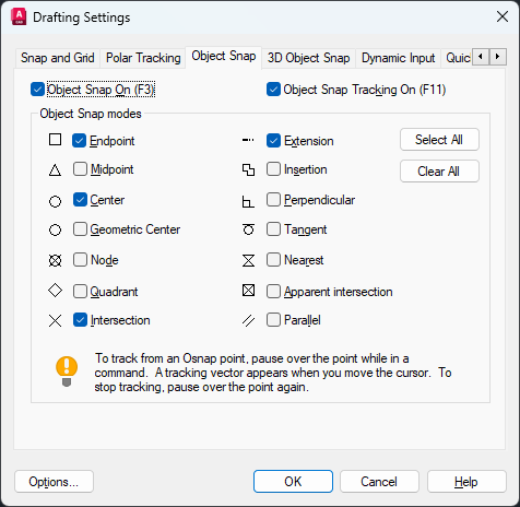 오스냅 설정창 보기