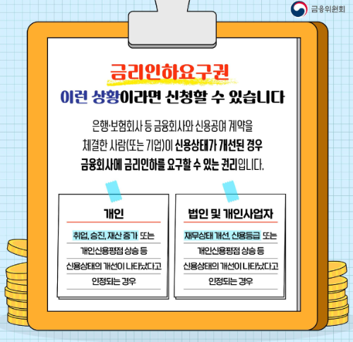  금리인하요권 당당히 요구해야되는 이유? 대출이자 부담되시면 신청빨리하세요!