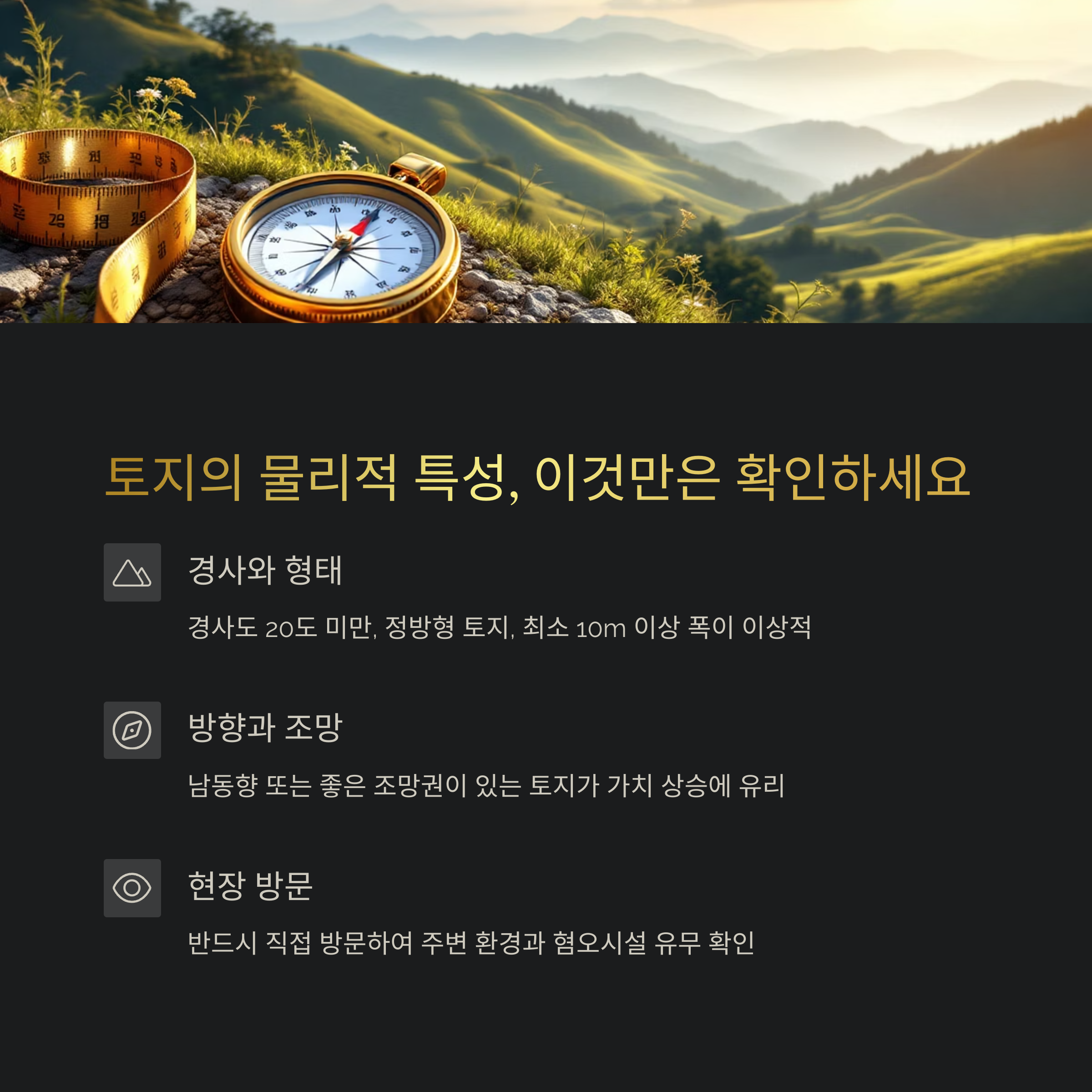 토지물리적 특성확인