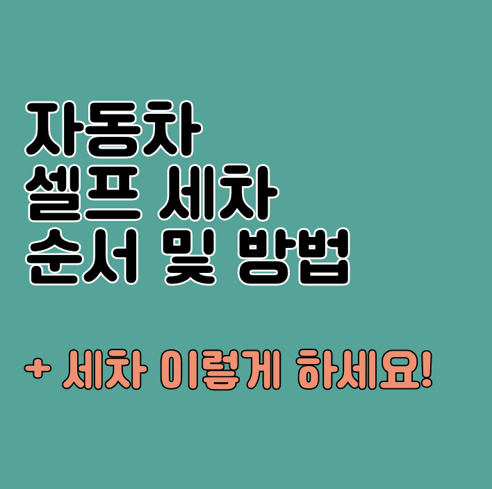 자동차 세차 순서