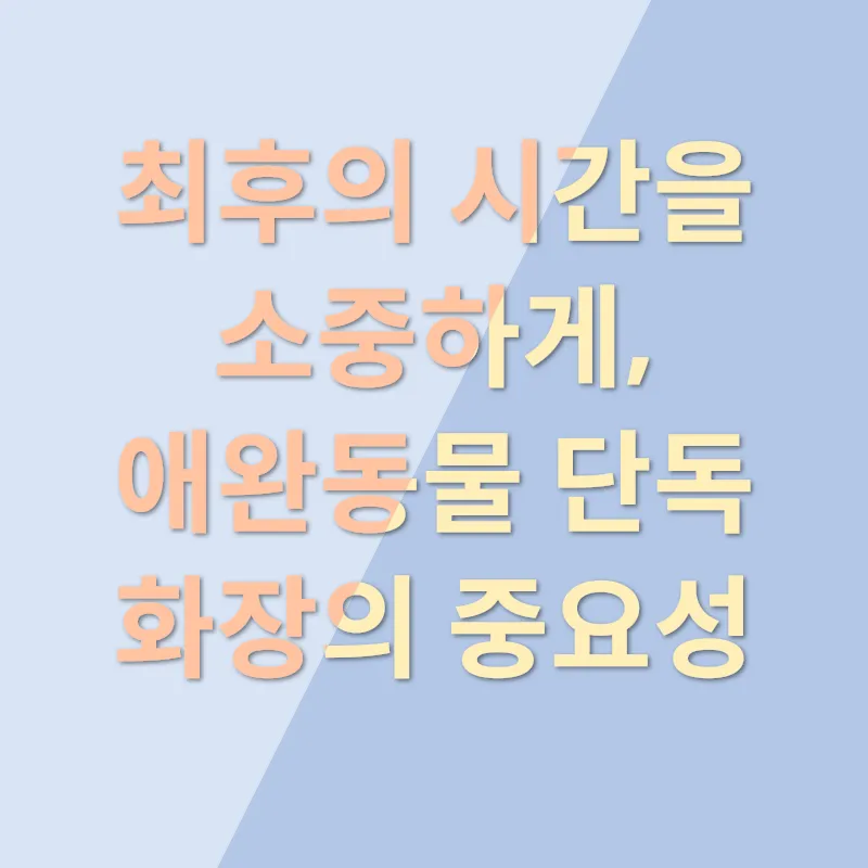 반려동물 장례와 소중한 이별_1