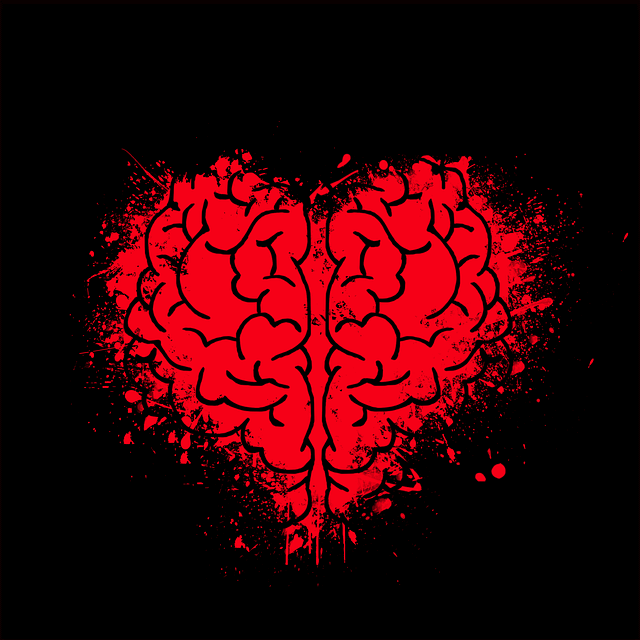 뇌 하트 빨간 그림