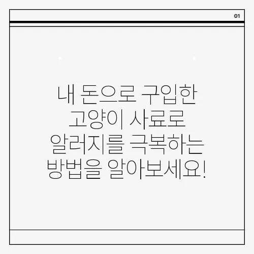 내 돈으로 구입한 고양이 사료로 알러지를 극복하는 방법을 알아보세요!