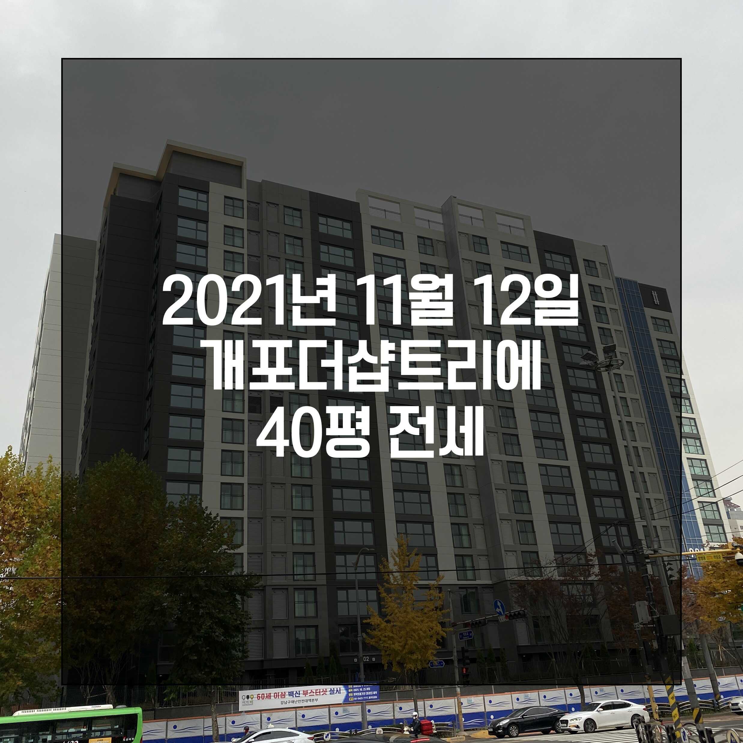  2021년 11월 12일 개포더샵트리에 40평 첫입주 전세 매물