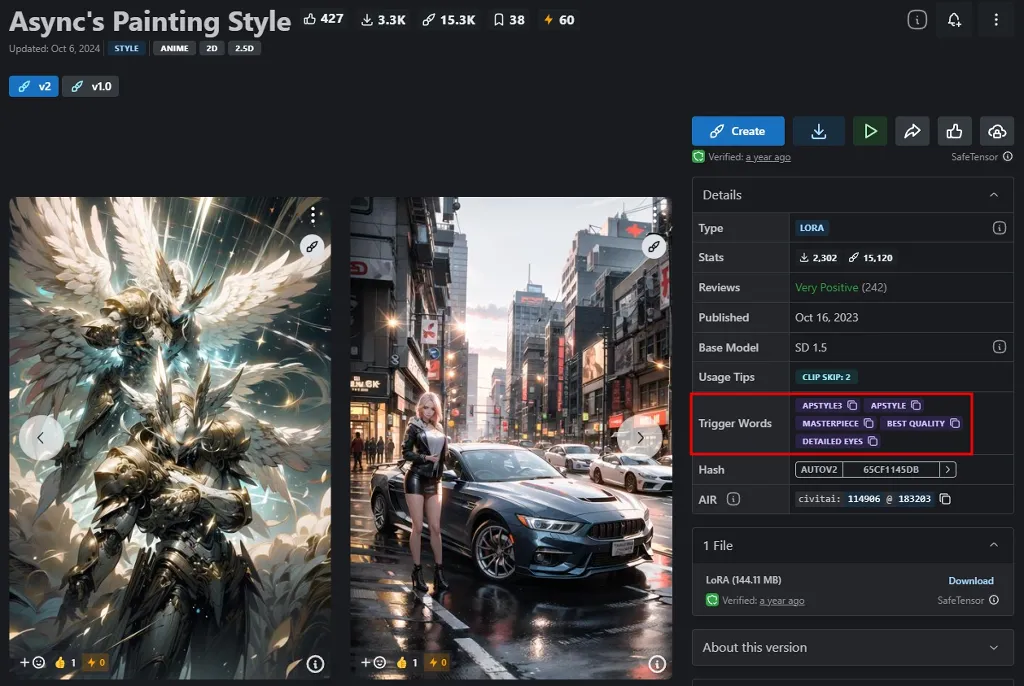 Trigger Words를 안내하는 제작자.