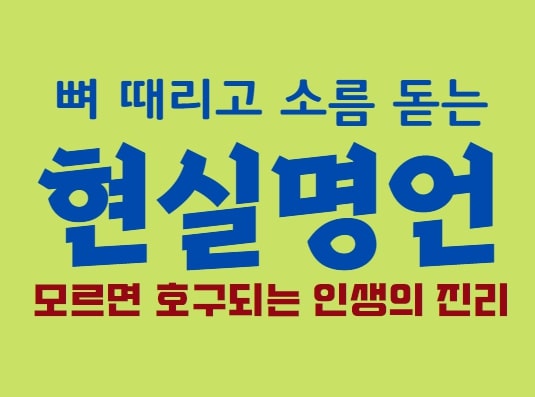  뼈 때리고 소름 돋는 현실 명언 모음