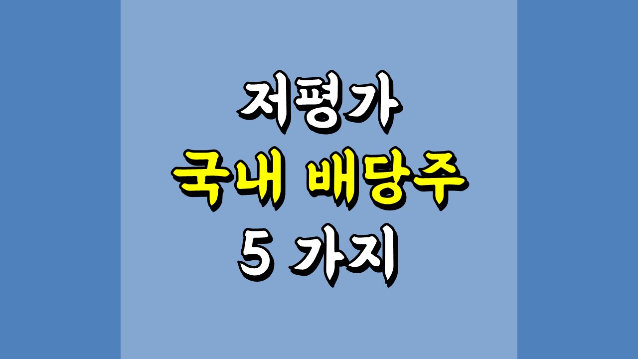  저평가 국내 배당주 5 가지 - 영원무역홀딩스, 다나와, 대상, 제일기획, 윈스