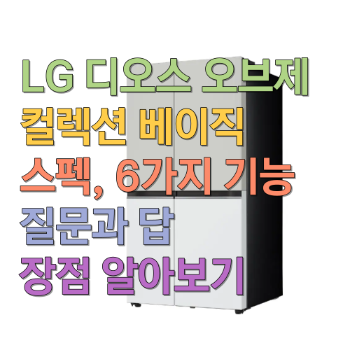  LG 디오스 오브제 컬렉션 베이직 스펙 6가지 기능, 질문과 답 알아보기