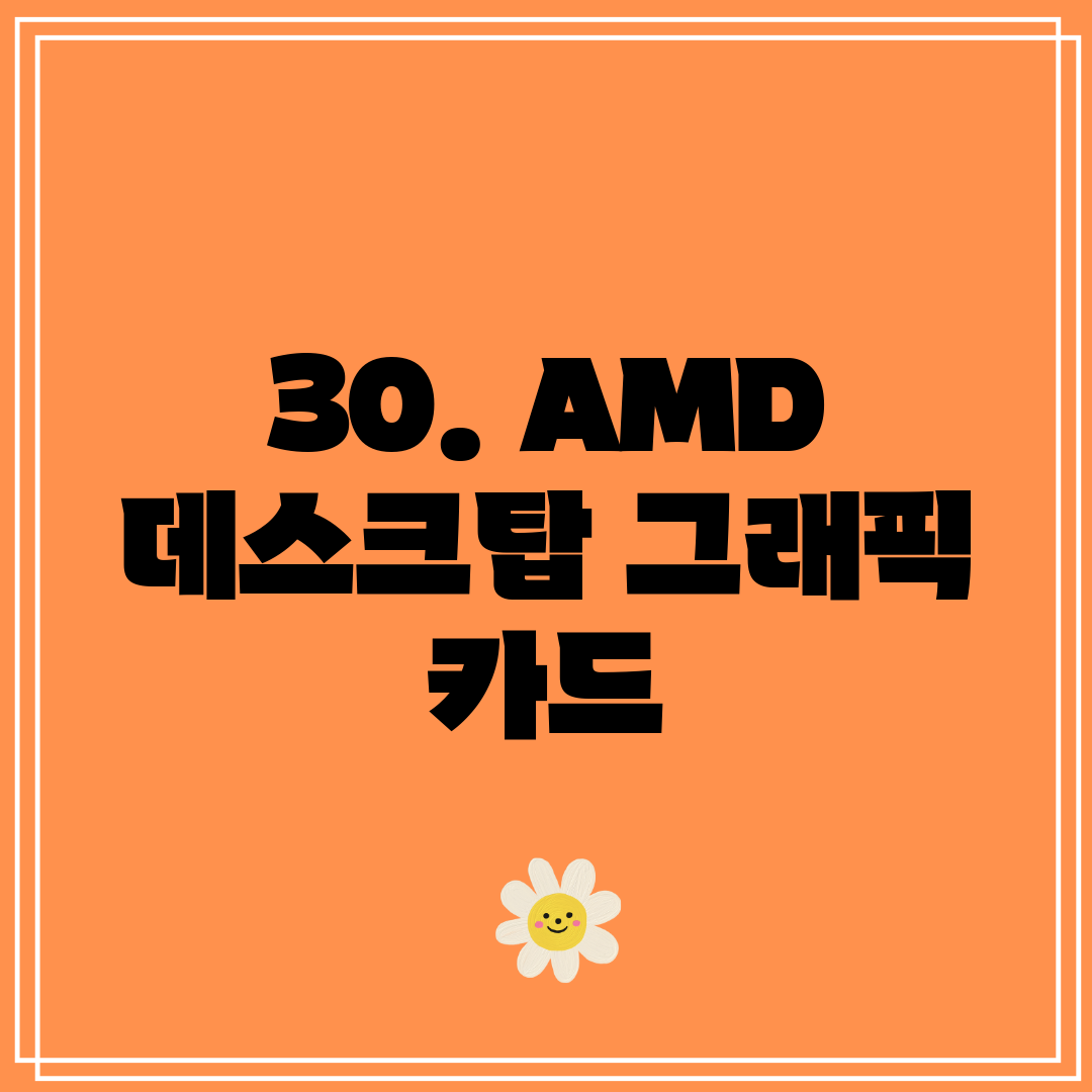 30. AMD 데스크탑 그래픽 카드