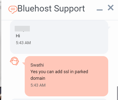 블루호스트(Bluehost): 파킹 도메인 설정하기 - SSL 인증서 적용 가능