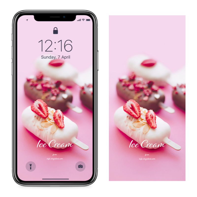 10 딸기 아이스바 C - Ice Cream 아이폰여름배경화면