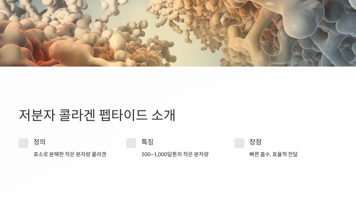 저분자 콜라겐 펩타이드 효능