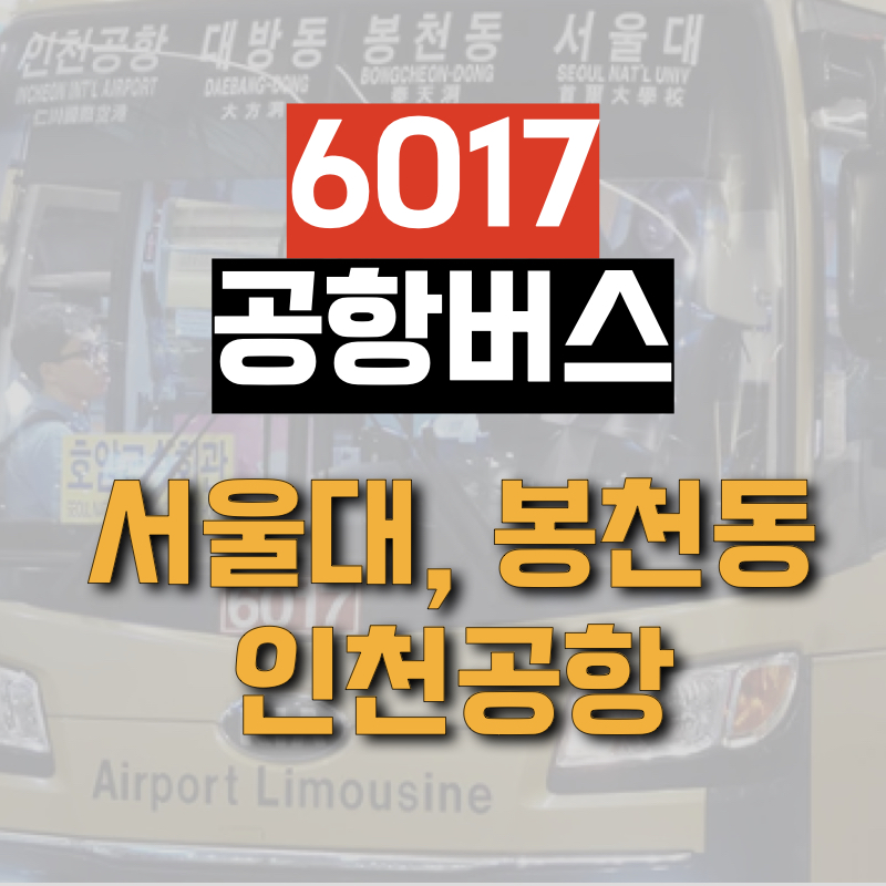 서울대 호암교수회관에서 인천공항까지 운행하는 6017 공항버스 정보