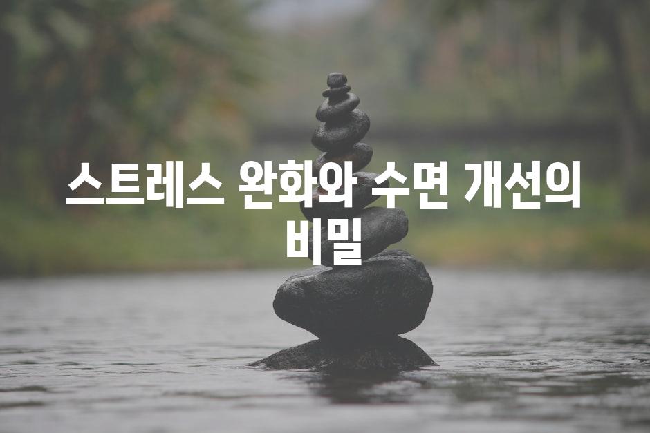 스트레스 완화와 수면 개선의 비밀