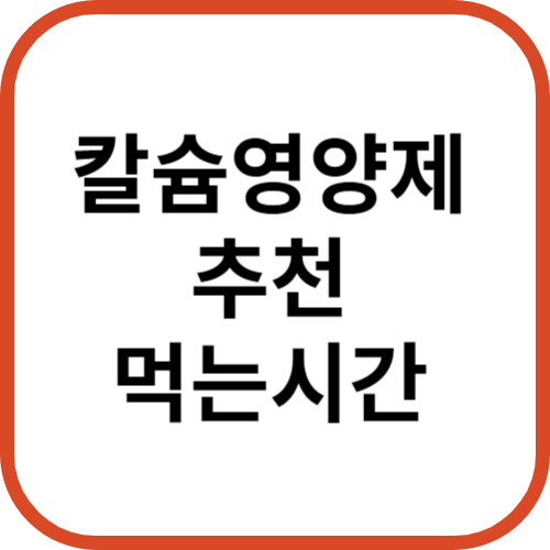 칼슘영양제 추천 영양제 먹는시간