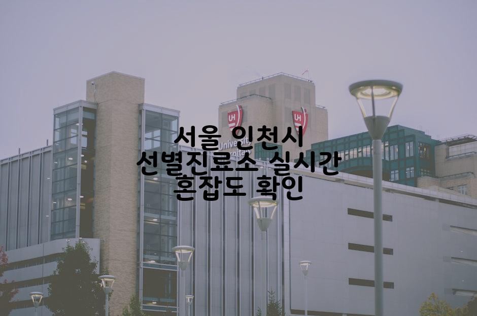 서울 인천시 선별진료소 실시간 혼잡도 확인