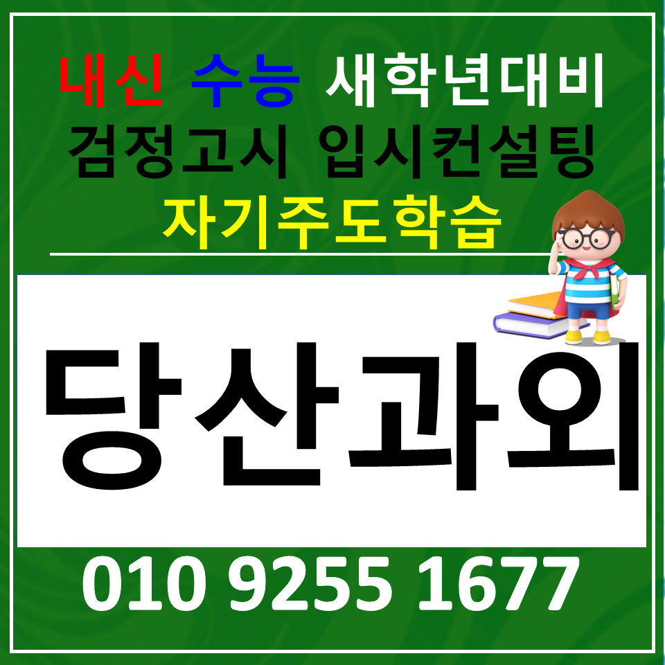 당산 고등 수학과외 양평동 영어과외 검정고시 재수생  수능준비