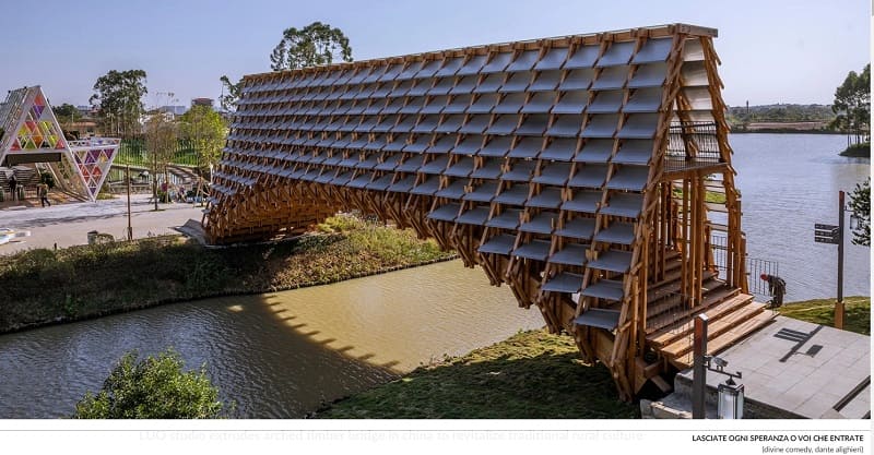  루오 스튜디오  굴루 수변 아치형  목재교  VIDEO: Timber Bridge in Gulou Waterfront by LUO studio
