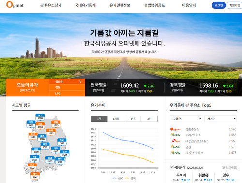 국제유가-오피넷-홈페이지
