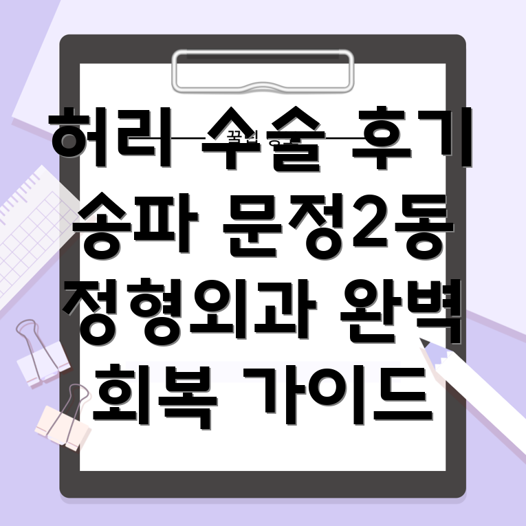 송파구 문정2동 허리수술