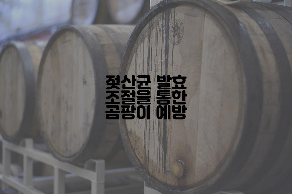 젖산균 발효 조절을 통한 곰팡이 예방