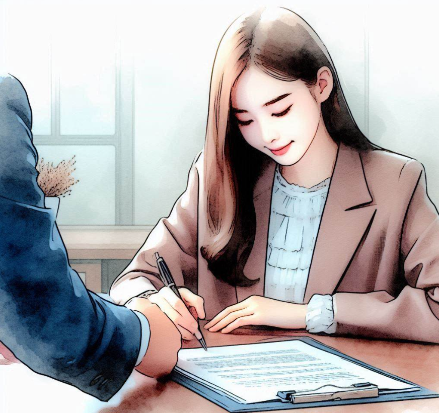 계약을 확인하는 사람
