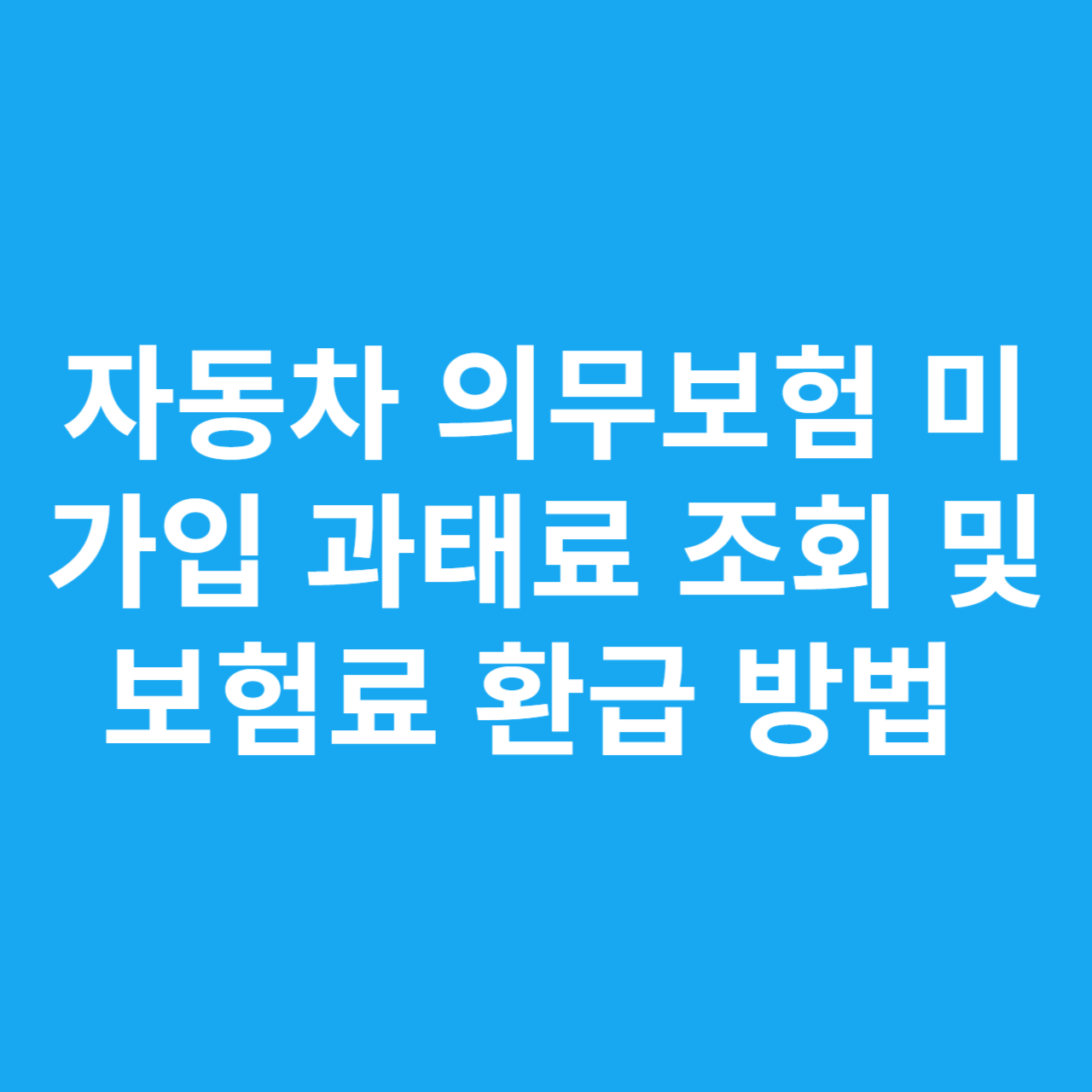 자동차 의무보험 미가입 과태료 조회 및 보험료 환급 방법