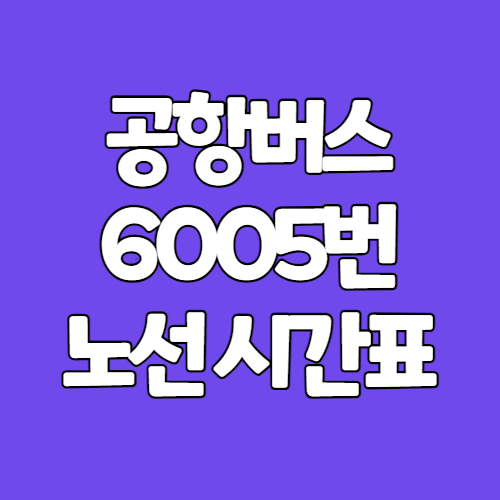 6005번 공항버스 노선도 시간표 요금