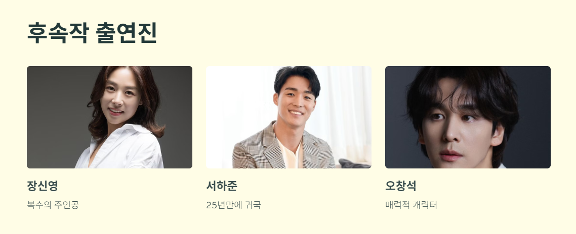 친절한 선주씨 드라마 후속작 출연진 사진